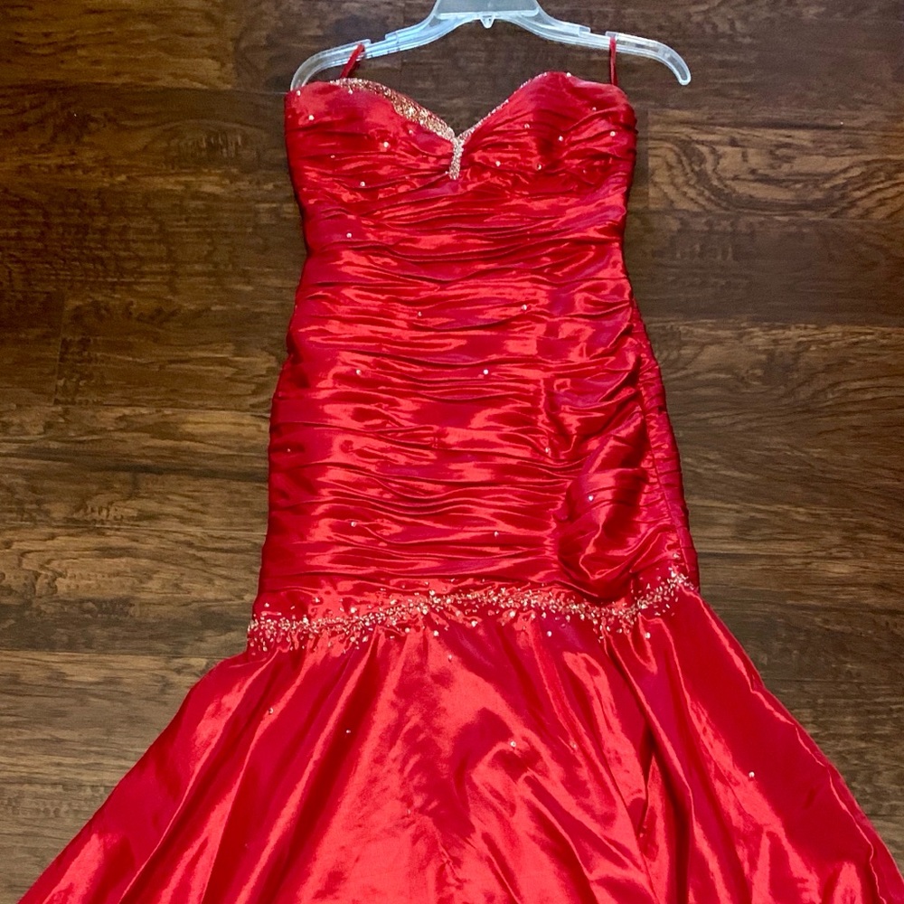 Beautiful red open back gown!